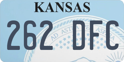 KS license plate 262DFC