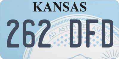 KS license plate 262DFD