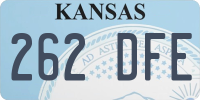 KS license plate 262DFE