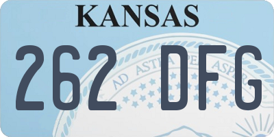 KS license plate 262DFG