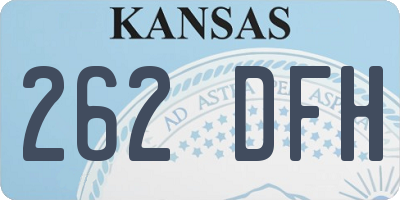 KS license plate 262DFH