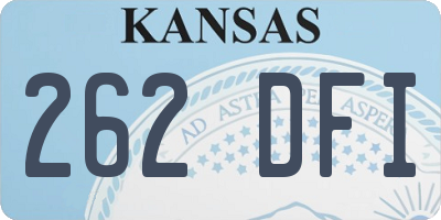 KS license plate 262DFI
