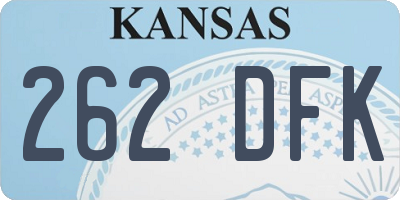 KS license plate 262DFK
