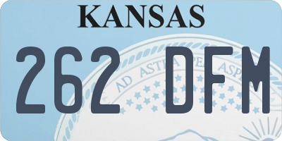 KS license plate 262DFM