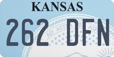 KS license plate 262DFN