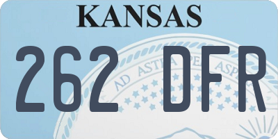 KS license plate 262DFR