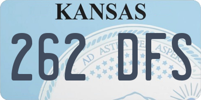 KS license plate 262DFS