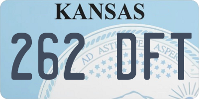 KS license plate 262DFT