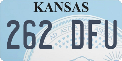 KS license plate 262DFU
