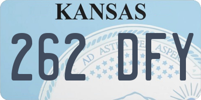 KS license plate 262DFY