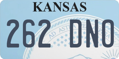 KS license plate 262DNO