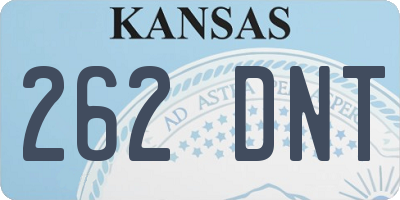 KS license plate 262DNT