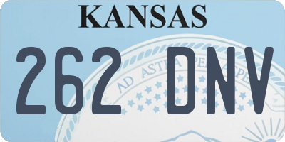 KS license plate 262DNV