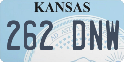 KS license plate 262DNW
