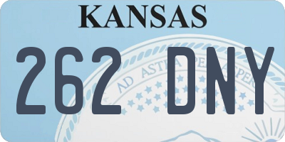 KS license plate 262DNY