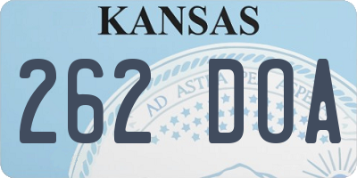 KS license plate 262DOA