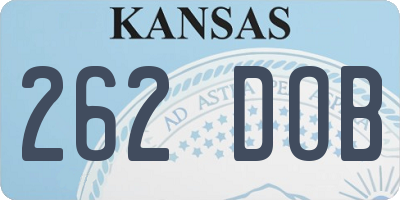 KS license plate 262DOB