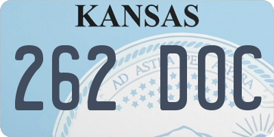 KS license plate 262DOC