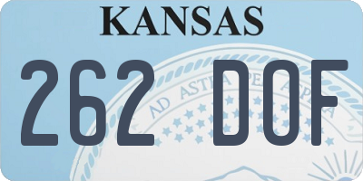 KS license plate 262DOF