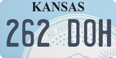KS license plate 262DOH