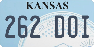 KS license plate 262DOI