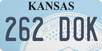 KS license plate 262DOK