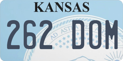 KS license plate 262DOM