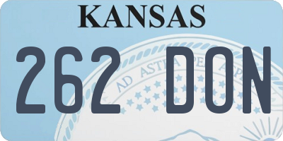 KS license plate 262DON