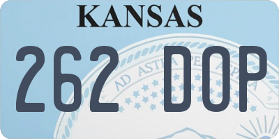 KS license plate 262DOP