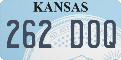 KS license plate 262DOQ