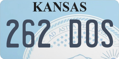 KS license plate 262DOS