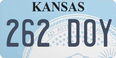 KS license plate 262DOY