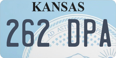 KS license plate 262DPA