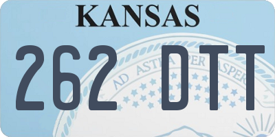 KS license plate 262DTT