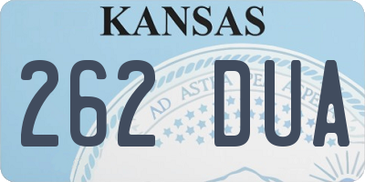 KS license plate 262DUA