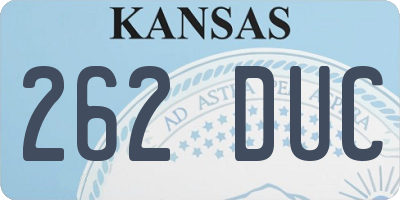 KS license plate 262DUC
