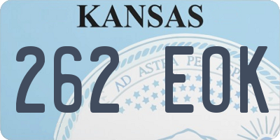 KS license plate 262EOK