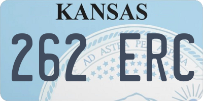 KS license plate 262ERC