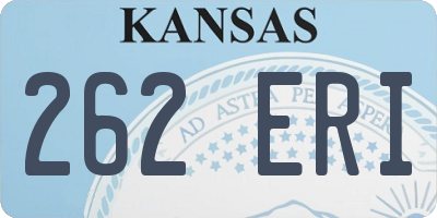 KS license plate 262ERI