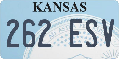 KS license plate 262ESV