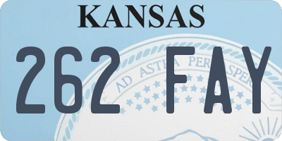 KS license plate 262FAY