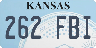 KS license plate 262FBI