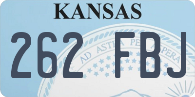 KS license plate 262FBJ