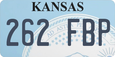 KS license plate 262FBP