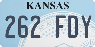 KS license plate 262FDY