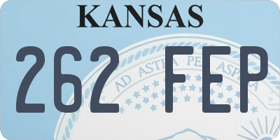 KS license plate 262FEP