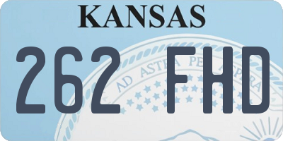 KS license plate 262FHD