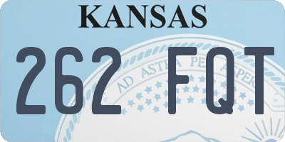 KS license plate 262FQT