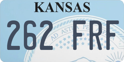 KS license plate 262FRF