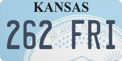 KS license plate 262FRI